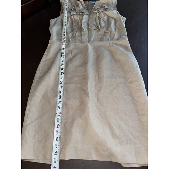 Antonio Melani Womens Sleeveless Ruffle Front Dress Size 12 Beige - Picture 7 of 8